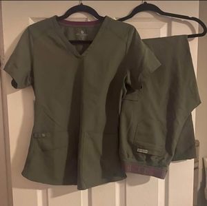Med Couture olive green scrub set